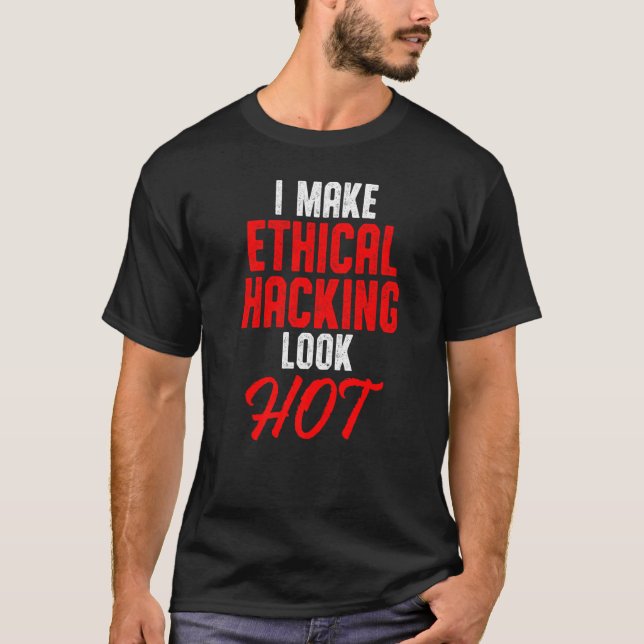 Camiseta Testor de Caneta de ti para cibersegurança do hack (Frente)