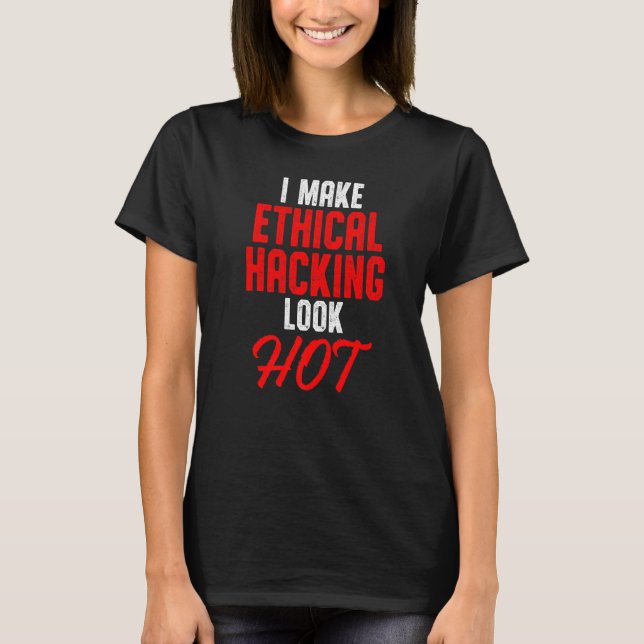 Camiseta Testor de Caneta de ti para cibersegurança do hack (Frente)