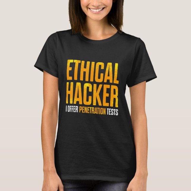 Camiseta Testor de Caneta de ti para cibersegurança do hack (Frente)