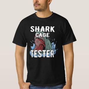 Camiseta Testor de gaiola de tubarão - Engraçado Humor de a