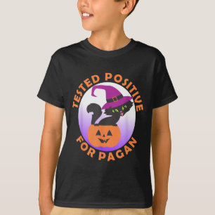 Camiseta Testou Positivo Para Bruxa de Gatinho Preto Pagã
