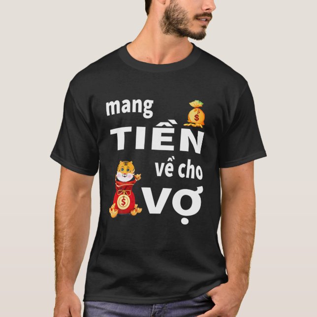 Camiseta Tet 2022 Vietnamita Mang Tien Ve Cho Vo (Frente)