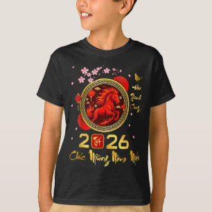 Camiseta Tet 2026 Ano Vietnamita Cavalo Lunar Ano Novo Chin