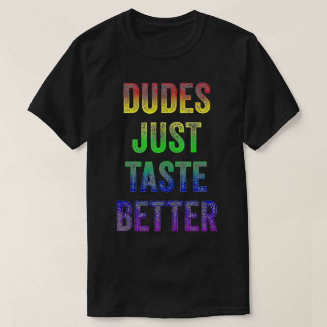 Camiseta Tet Tet Engraçado Caras Orgulho gay, Apenas Gosto (Frente do Design)