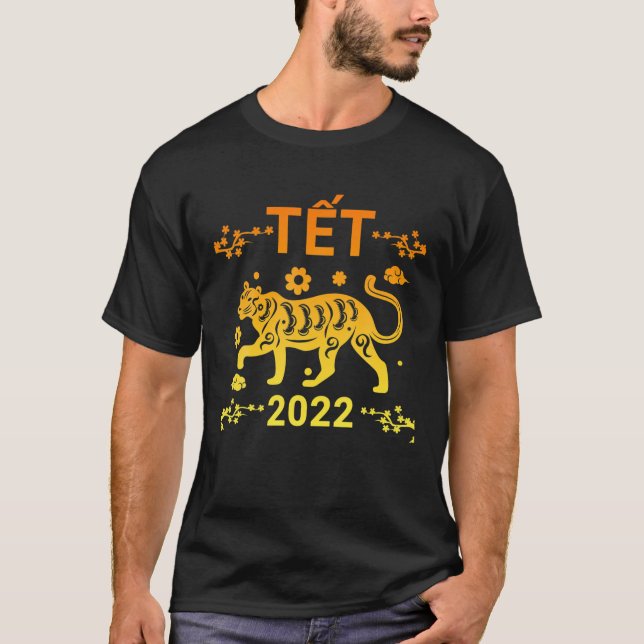 Camiseta Tet Viet 2022 Vietnamita Lunar Ano Novo Chuc Mung (Frente)