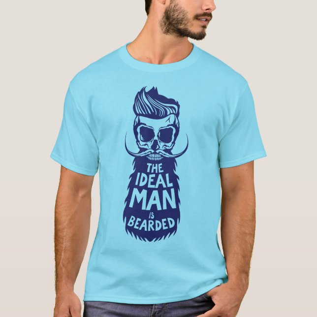 Camiseta tete de mort citation hipster ideal man bearded ba (Frente)