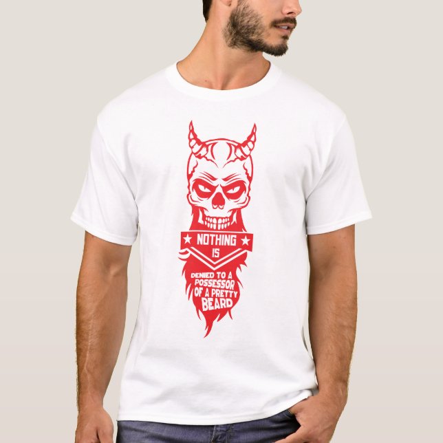 Camiseta tete de mort hipster citation diable beard 2 posse (Frente)