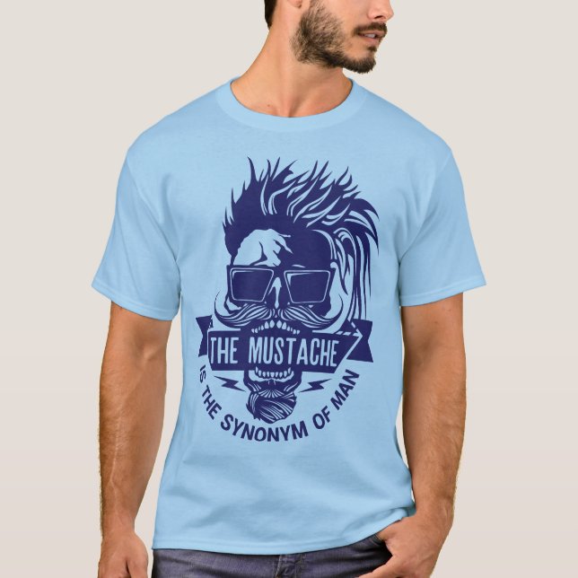 Camiseta tete de mort hipster citation mustache synonym mou (Frente)