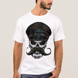Camiseta tete de mort moustachu kepi casquette moustache hi