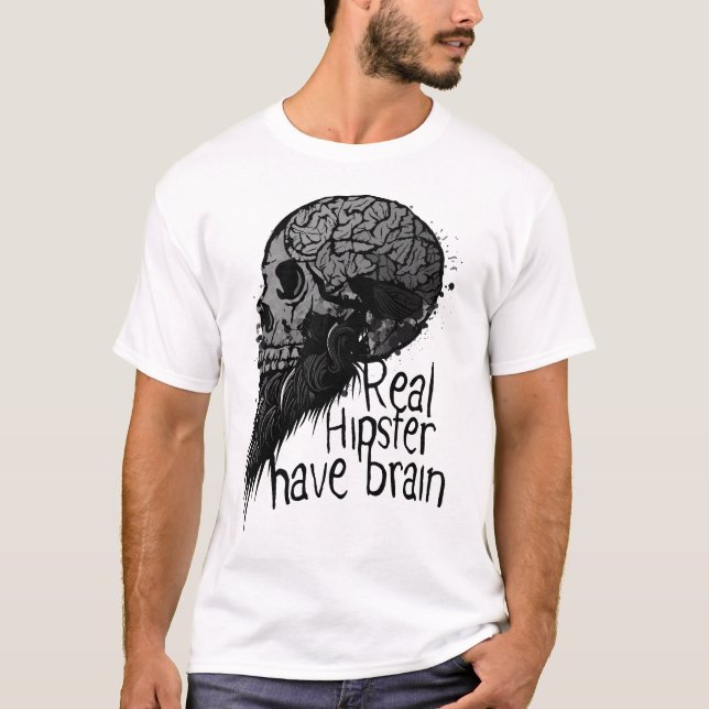 Camiseta tete de mort real hipster have brain crane skull b (Frente)
