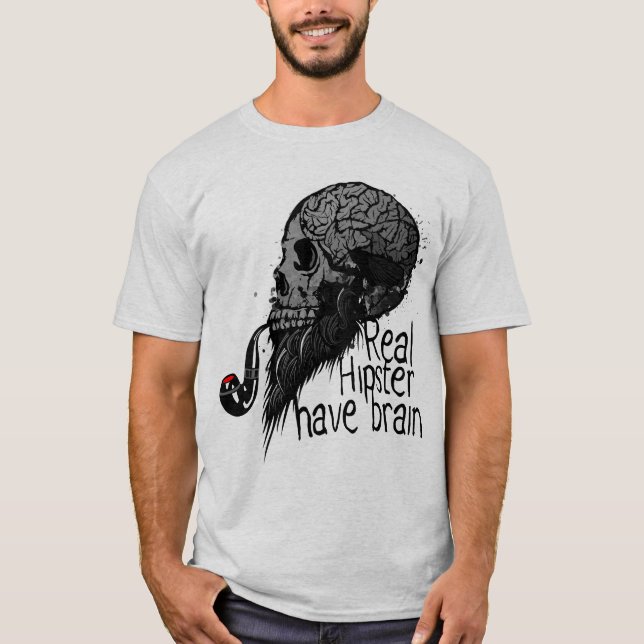 Camiseta tete de mort real hipster have brain crane skull p (Frente)