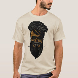 Camiseta tete de mort skull crane hipster barbu moustache b