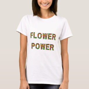 Camiseta Teto Básico de Capa Curta de Energia da Flor