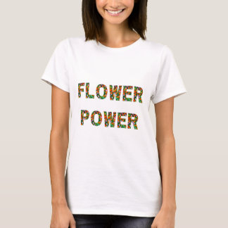 Camiseta Teto Básico de Capa Curta de Energia da Flor