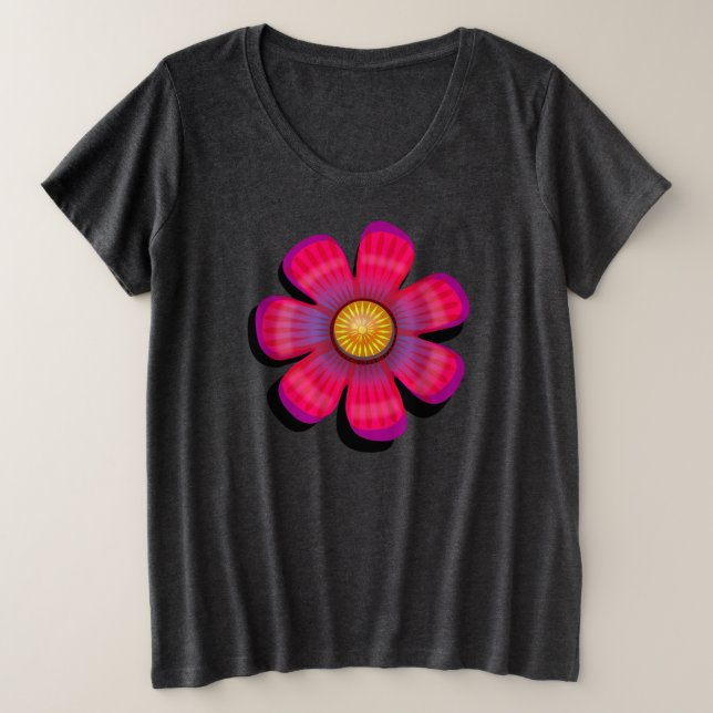 Camiseta Teto bonito de Flor Rosa (Frente do Design)