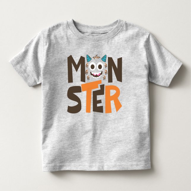Camiseta Teto da Tipografia do Rosto Monstro Engraçado (Frente)
