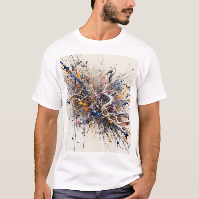 Camiseta Teto de Abstrato de Quebra de Energia - Lata de Ti (Frente)