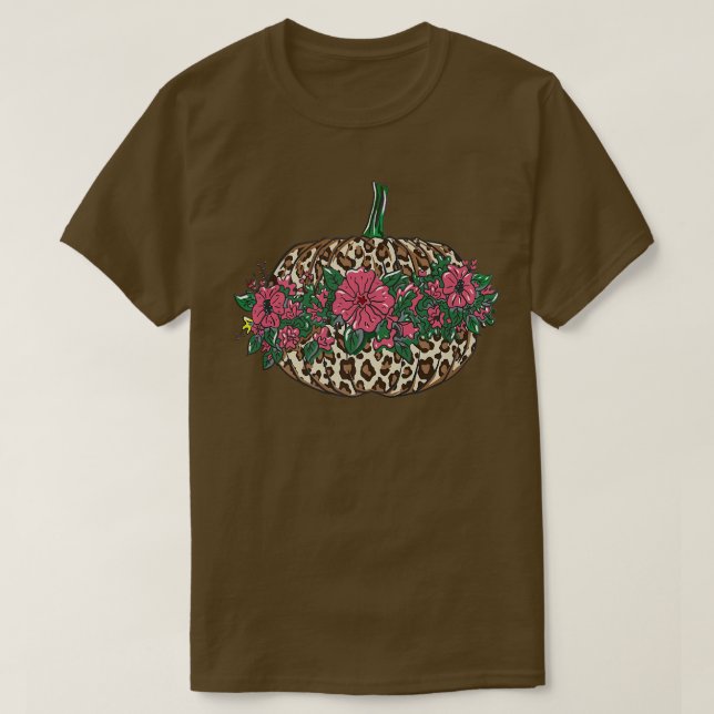 Camiseta Teto de Ação de Graças, Feliz Queda, Leopard Impri (Frente do Design)