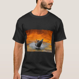 Camiseta Teto de Arte de Mamíferos Golfinhos Repleto