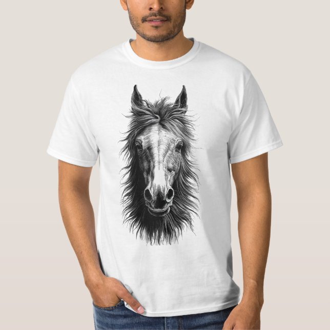 Camiseta Teto de Arte de Rosto de Cavalo (Frente)