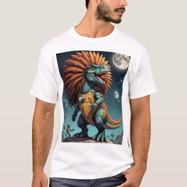 Camiseta Teto de Arte Sci-Fi Futurística do Cyber Guerreiro (Frente)