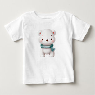 Camiseta Teto De Criança Do Urso Branco Bonito, Chá de fral