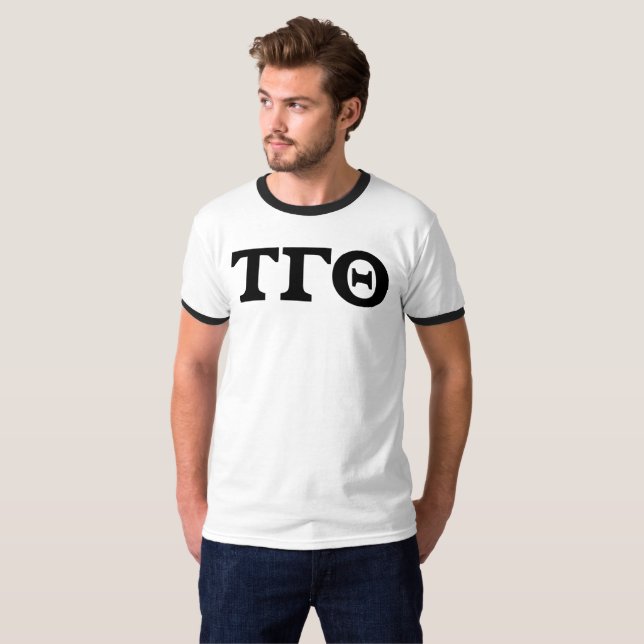 Camiseta Teto de Dedo Branco com Letras de Bloco Preto (Frente Completa)