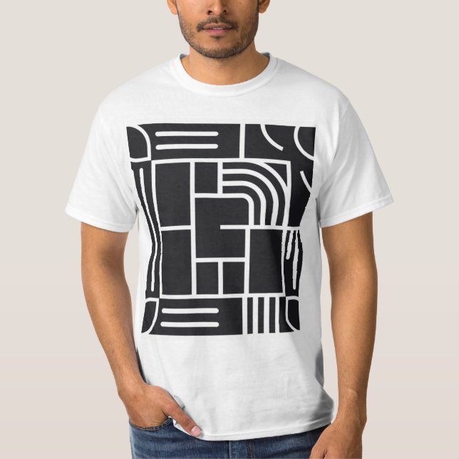 Camiseta Teto de Design Abstrato Versátil (Frente)