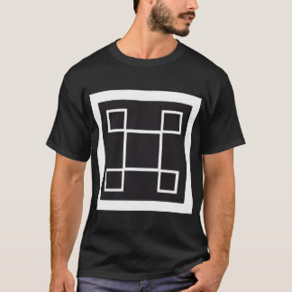 Camiseta Teto de design abstrato versátil, preto e branco