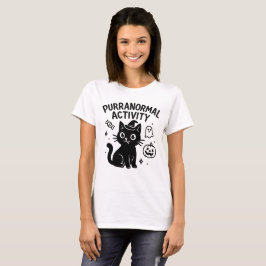 Camiseta Teto De Gato De Halloween Cuta De Atividade Purano
