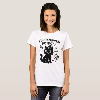Camiseta Teto De Gato De Halloween Cuta De Atividade Purano