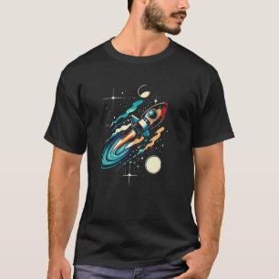 Camiseta Teto de Gráfico em Estrela Planeta Espacial