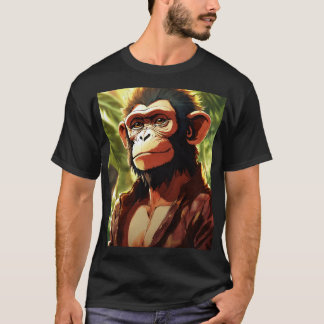 Camiseta Teto de Impressão de Gorila Negra - Solte Sua Natu