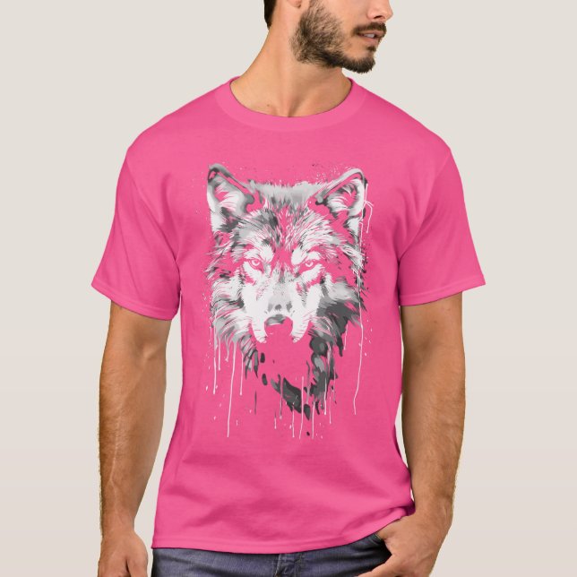 Camiseta Teto De Lobo A Pintar Preto E Branco (Frente)