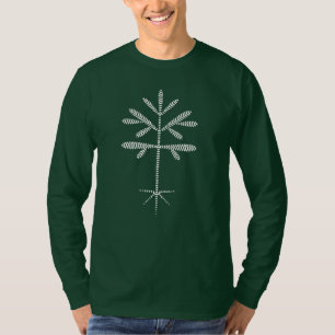 Camiseta Teto de manga longa-escura unisex com modelagem br