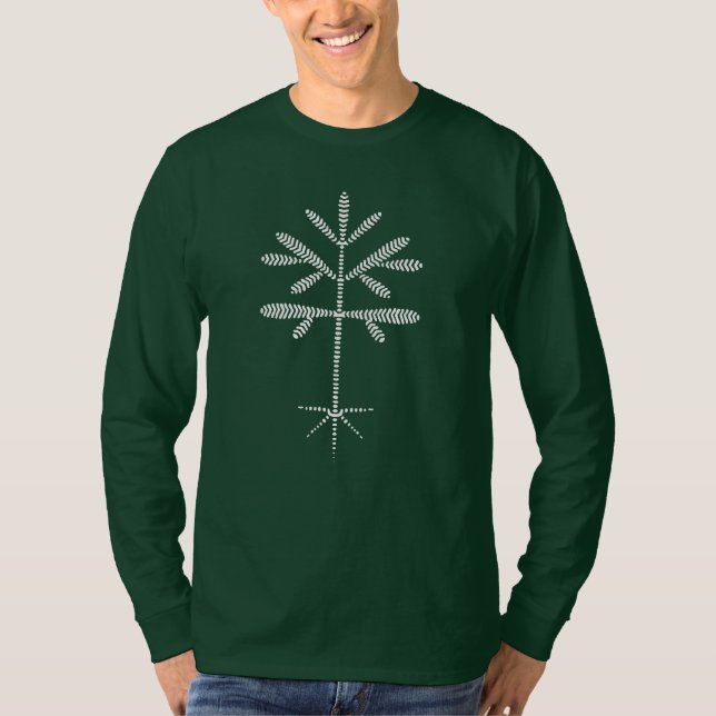 Camiseta Teto de manga longa-escura unisex com modelagem br (Frente)