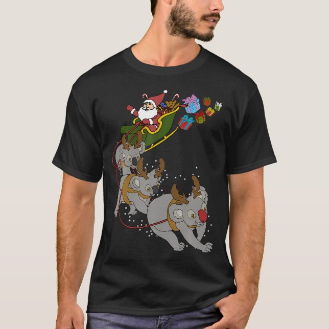Camiseta Teto De Natal Engraçado De Koala Para O Urso De Ko (Frente)