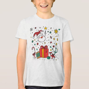 Camiseta Teto de Natal fofo personalizado para crianças