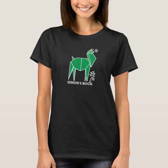 Camiseta Teto de Origami Llama em Verde (Frente)