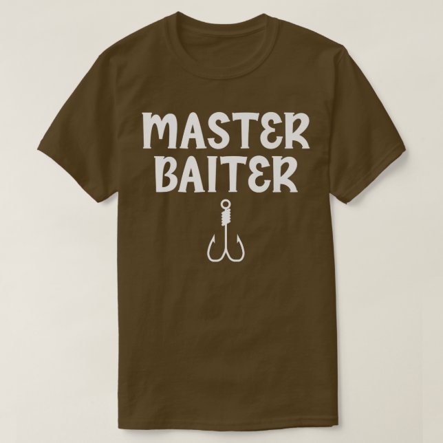 Camiseta Teto de Piada de Humor Mestre Baiter para Pescador (Frente do Design)