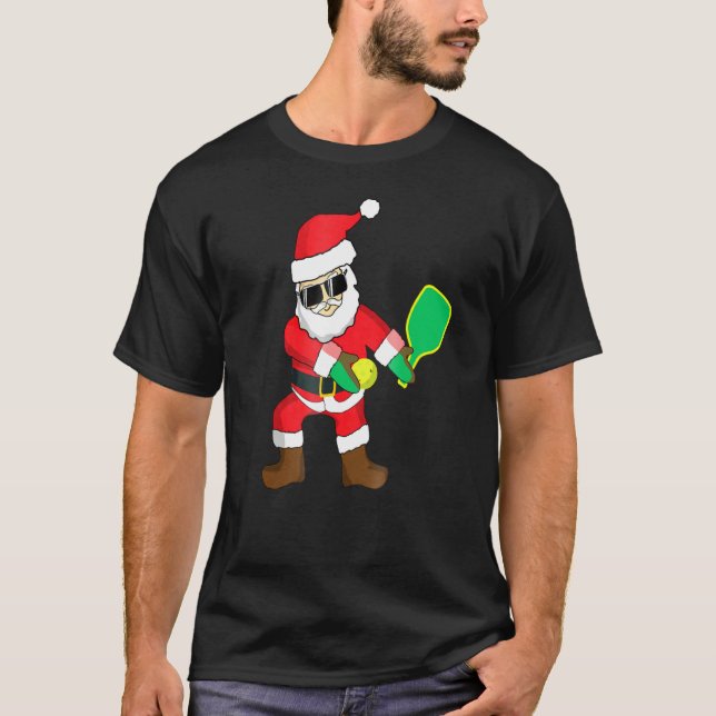 Camiseta Teto de Pickleball de Natal com Papais noeis de Fl (Frente)