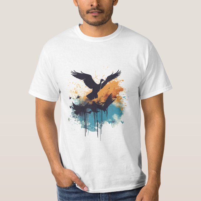 Camiseta Teto de Silhuettes Animais Desconfortados (Frente)