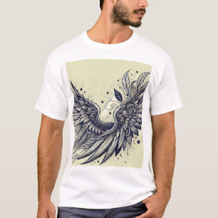 Camiseta Teto de Tatuagem de Wing Futurística