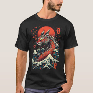 Camiseta Teto do Dragão Japonês Artista Majestoso