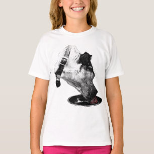 Camiseta Teto do Gráfico Mistura de Terrier com Pop de Cor