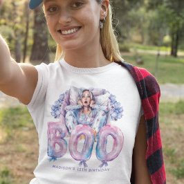 Camiseta Teto-do-índio-púrpura-púrpura-assustada do Dia das