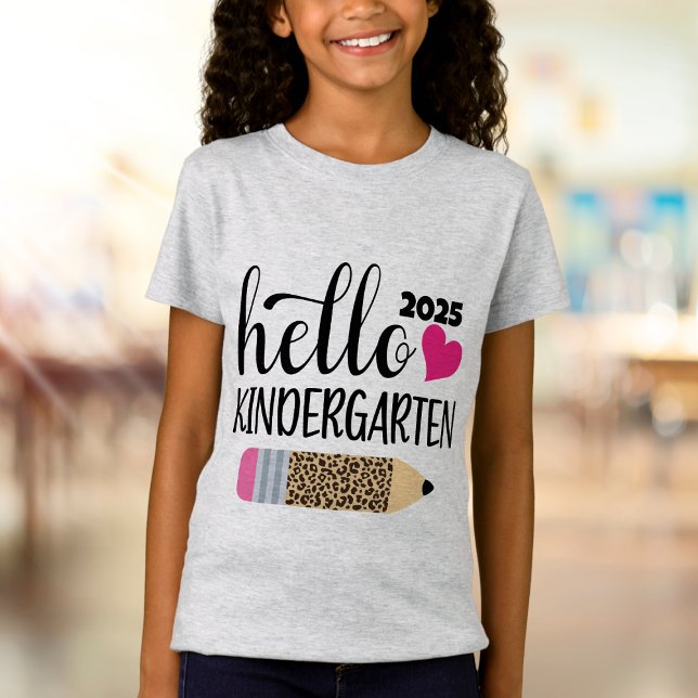 Camiseta Teto do jardim de infância bonito de volta à camis (hello  kindergarten girls tee)