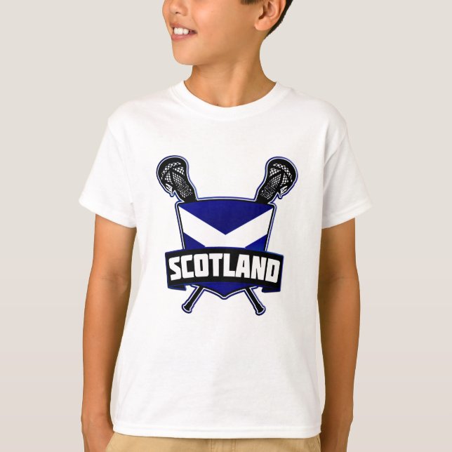 Camiseta Teto do logotipo escocês Lacrosse (Frente)