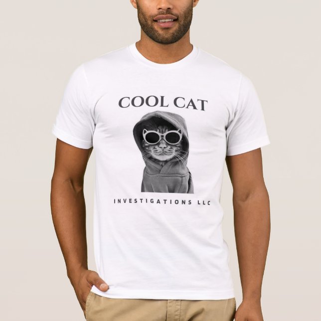 Camiseta Teto do logotipo legal Cat Investigations LLC (Frente)