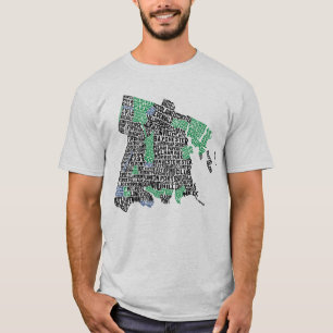 Camiseta Teto do Mapa da Tipografia do Nova Iorque Bronx